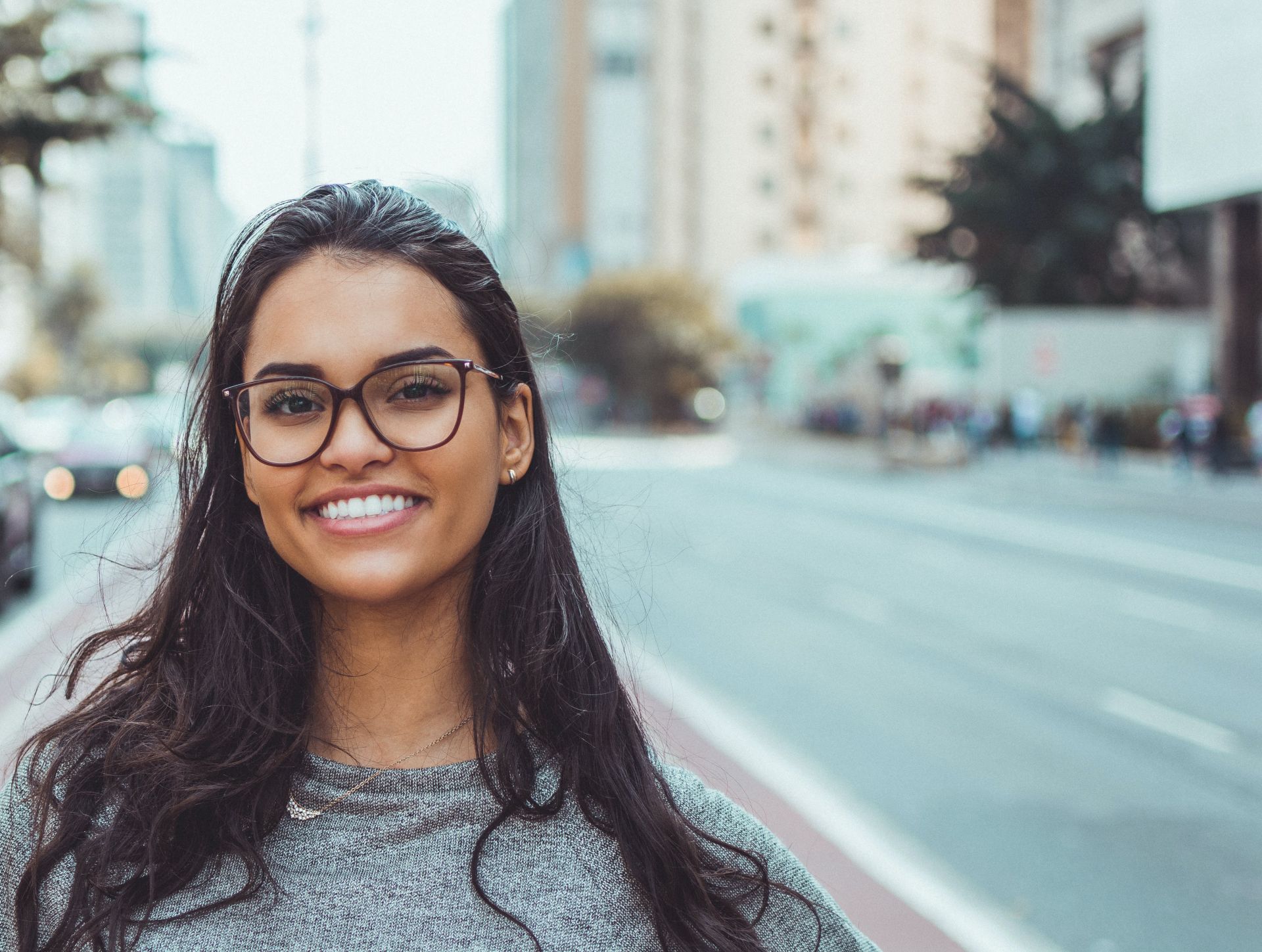 Woman Wearing Black Eyeglasses